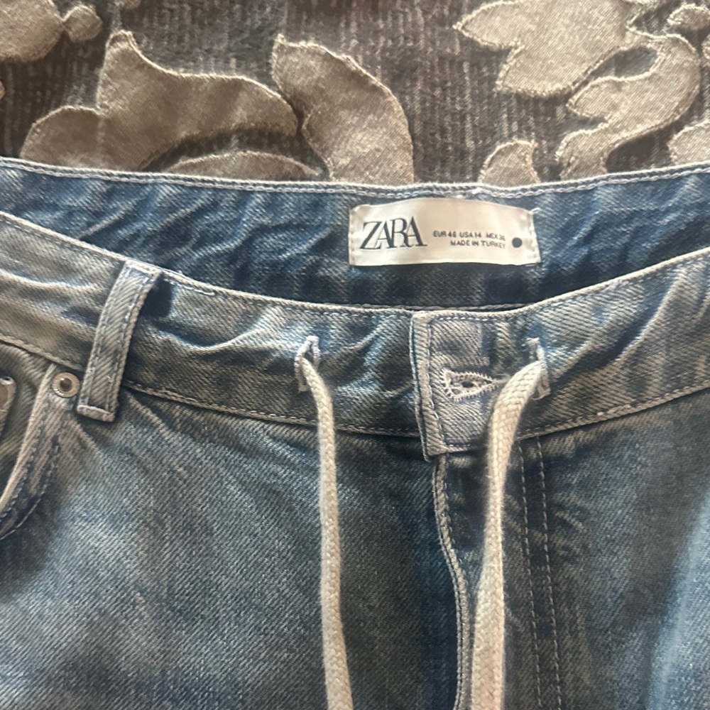 Zara Denim Blue Drawstring Pants - Picture 2 of 3